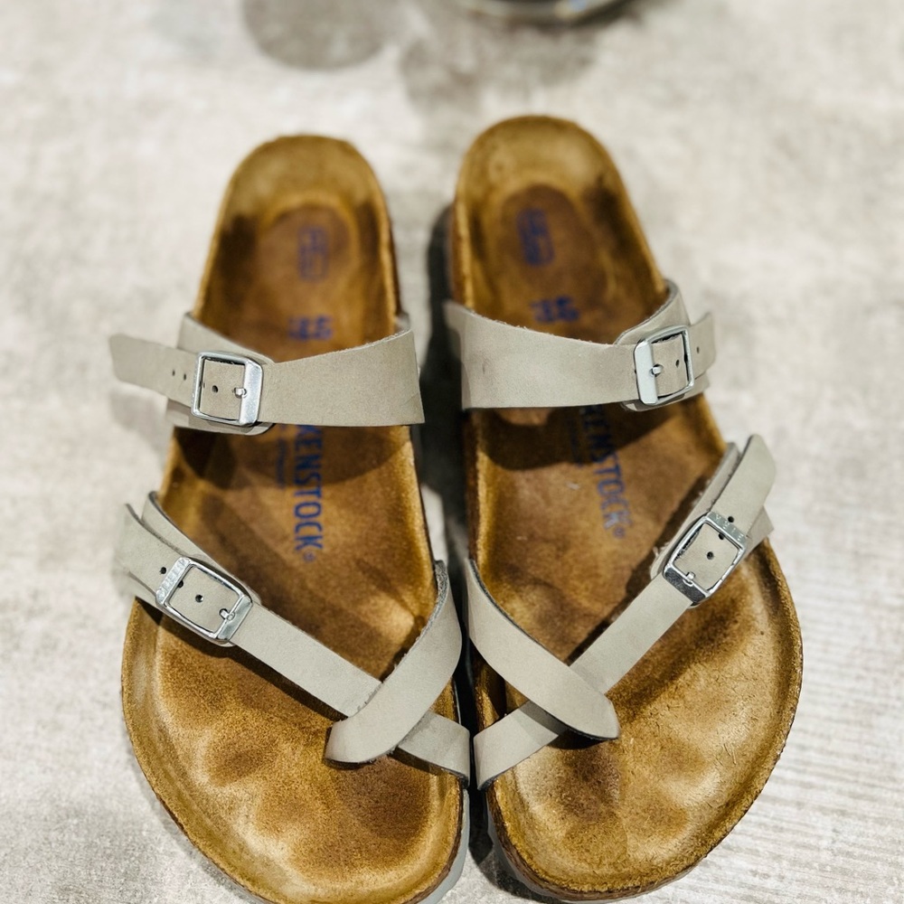 Birkenstock Brown Suede Cork Footbed Sandals